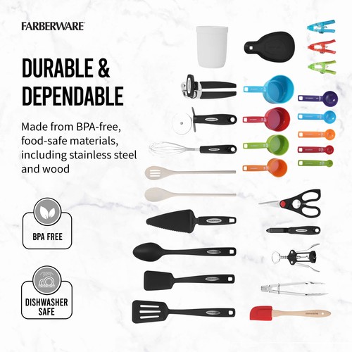 28 piece set of multi-color kitchen utensils and small tools