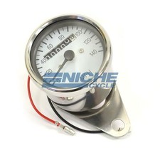 Mini Speedo Universal White Motorcycle Mechanical 140 Mph Speedometer Gauge 11