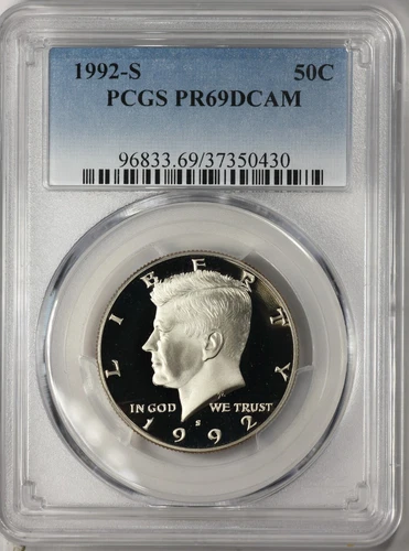 1992 S 50C Kennedy Half Dollar Lot- Clad and Silver- PCGS PR69 DCAM (2 Coins)