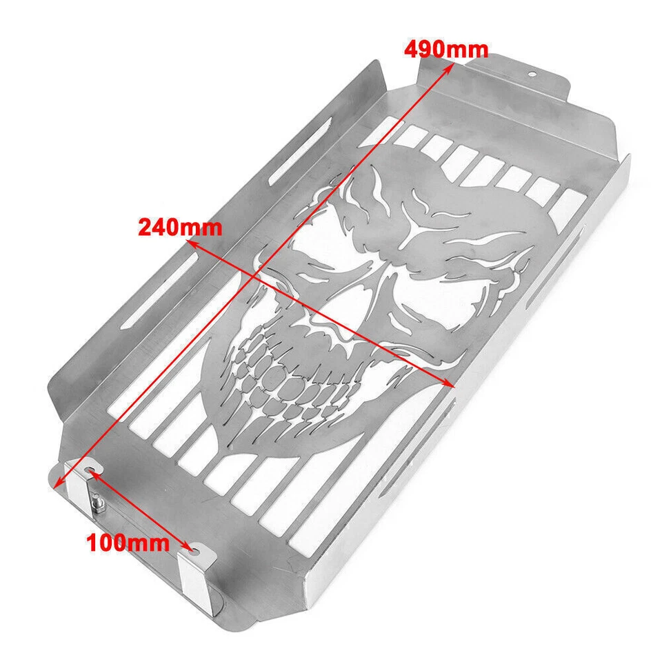 Cubierta protectora de rejilla de radiador calavera para Honda VTX1800C/F/N/R/S/T plateada Foto 3 de 4