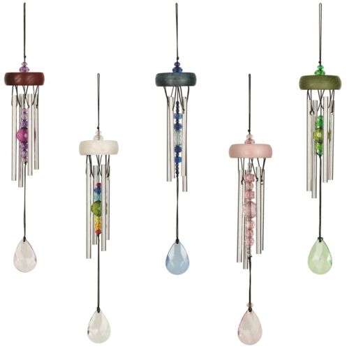 Woodstock Wind Chimes Garden Hanging Outdoor Silver Metal Alloy Colourful Wood - 第 1/6 張圖片