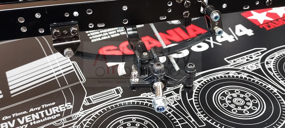 Tamiya Scania 770S 8x4 Heavy Haulage Truck, Chassis & 2nd Steer Lift Axle Bundle - image 4 of 4