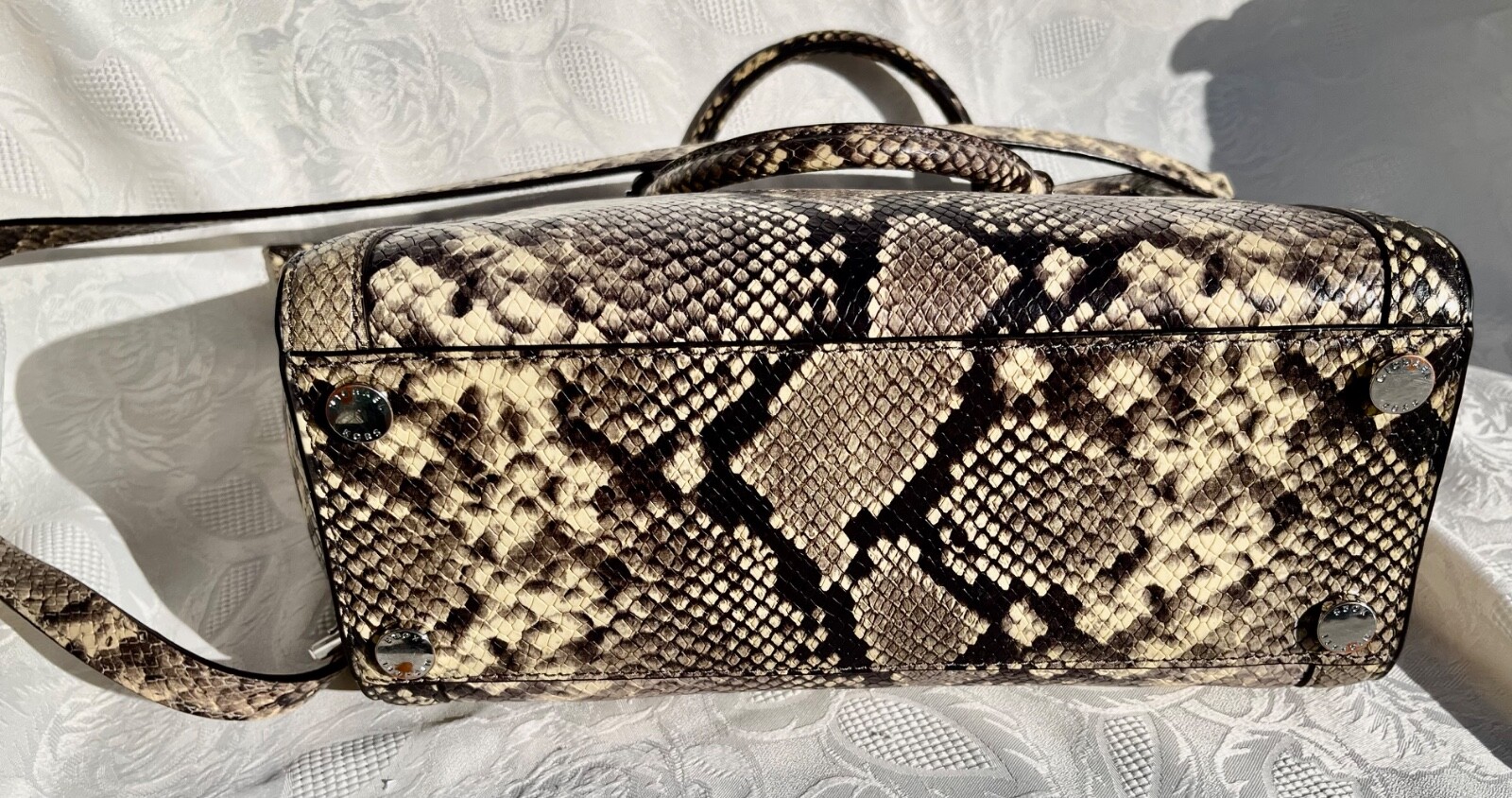 MICHAEL KORS LEATHER HANDBAG, PYTHON PRINT,  AV-1… - image 4