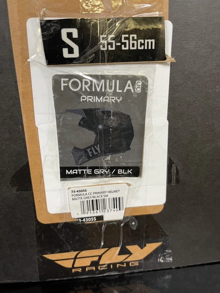 CASCO PRIMARIO FLY RACING FORMULA CC - NEGRO MATE/GRIS Nuevo Con Etiquetas Foto 2 de 4