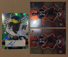 DAXTON HILL RC AUTO 2022 Leaf Valiant /30 Green Ice Michigan Bengals & Mosaic RC