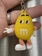 M & M Chocolate Candies, Keychain, Backpack Charm, 2” Length, Yellow