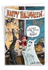 Funny Halloween Greeting Card w/ envelope  -  In Bar for Boos