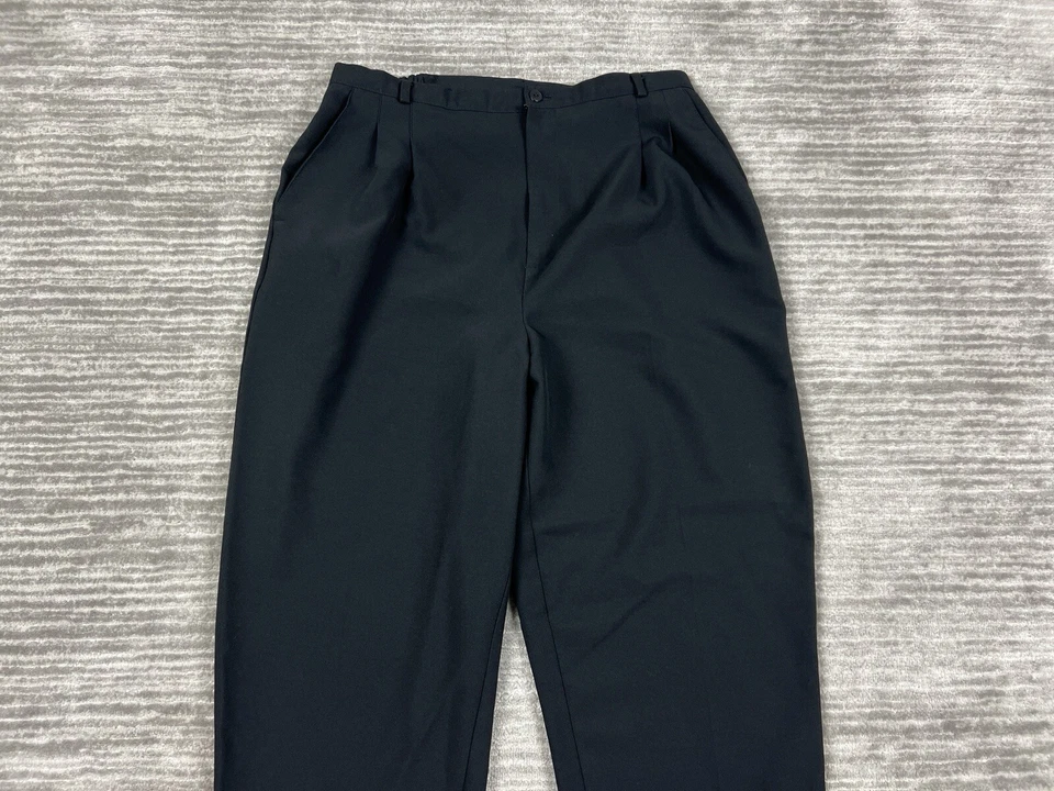 Kathie Lee Pants Womens 16 Petite Black Stretch Waist Pleated Polyester - Image 2 of 4