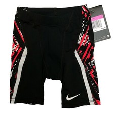 NWT Nike Size 20 Men/Youth Performance Competitive Swim Jammer Black Pink White