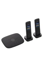 OomaOoma - Telo Air 2 Internet Home Phone Service with 2 Cordless Handsets BLK