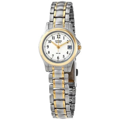 Citizen EU1974-57A Women's Date Watch Quartz Two Tone 25mm w/ Tag Made in Japan