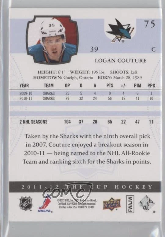 2011-12 Upper Deck The Cup /249 Logan Couture #75 - Image 2 of 2