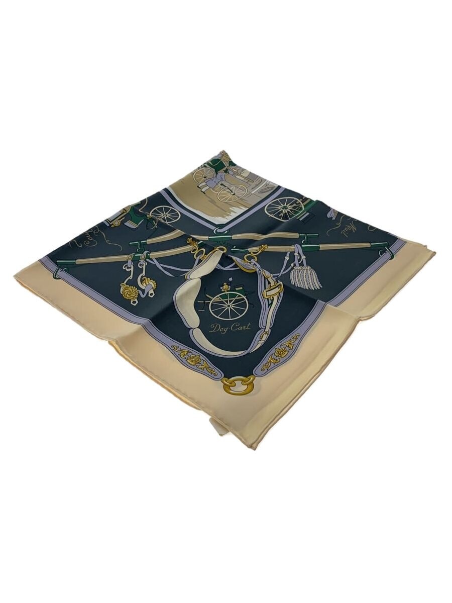 HERMES Vintage Palonniers Silk Scarf Multicolor All-over Print Womens Fashion Accessory