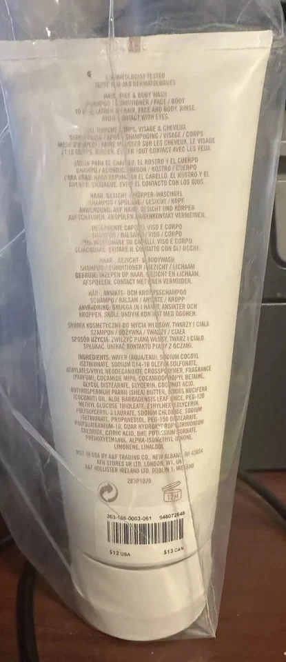 Champú Abercrombie Life, lavado facial, corporal perfumado - tubo de aloe 6,7 oz nuevo nunca usado Foto 4 de 4