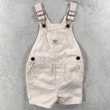 OshKosh Shortalls Kids 4 Years Rose Pink Heart Dungarees Cotton Bib Overalls