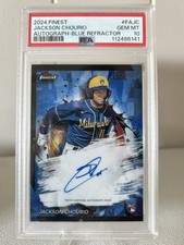 Topps Finest Blue Refractor /99 Jackson Chourio PSA 10 AUTO Color Match