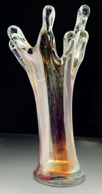Vintage MCM Murano Inspired Sommerso Art Glass 13.5'' Tall