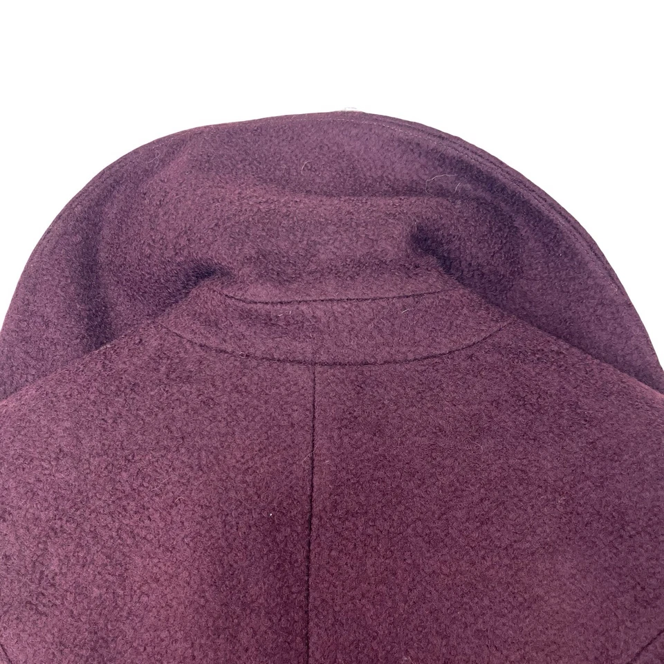 Abrigo Sam Edelman Mezcla Lana Borgoña Granate Longline Talla 12 Foto 4 de 4