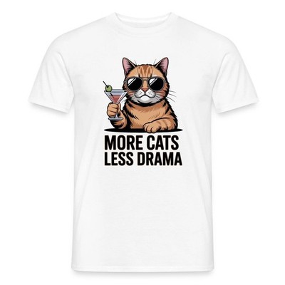 More Cats Less Drama Männer T-Shirt