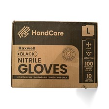 Handcare Black Nitrile Gloves 4 mil Case of 1000 Gloves Large