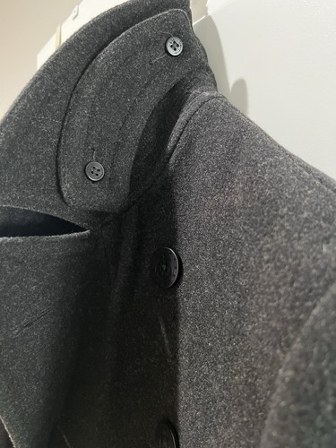Polo Ralph Lauren Wool Peacoat Coat Jacket Men’s Large Charcoal Gray Lined - Picture 7 of 8