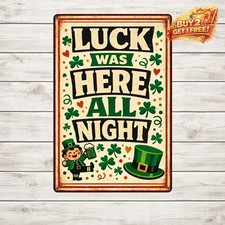Funny St Patrick's Day Quote Poster Shamrock Metal Tin Sign 8x12