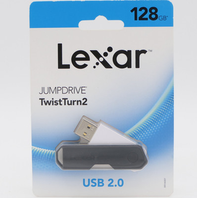 Lexar Jumpdrive TwistTurn2 USB 2.0 128 GB Flash Thumb Storage Drive Sealed Pack