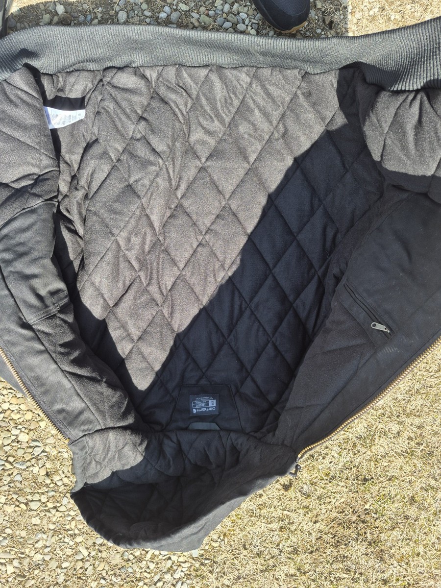 Carhartt OJ0140-M ブラック ジャケット M Carhartt Active Jacket BLACK Oj0140-m Made in USA - Size XL