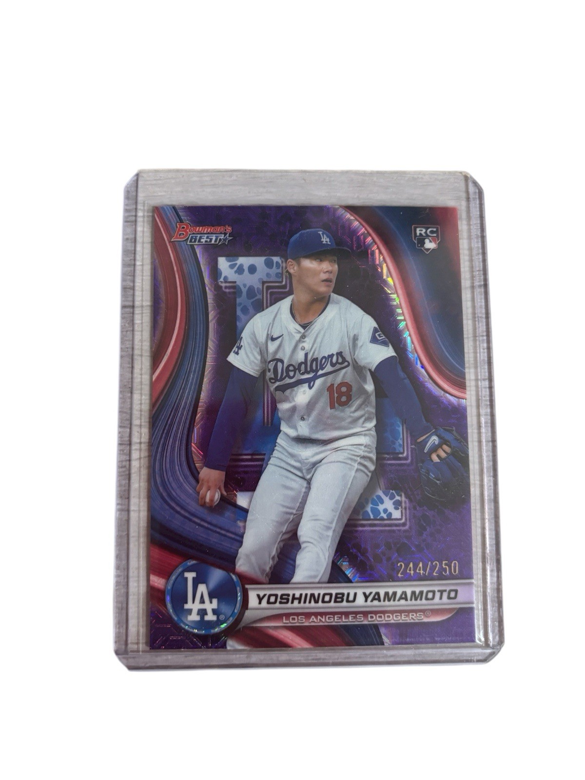 2024 Bowman's Best - Yoshinobu Yamamoto #34 Purple Refractor /250 (RC)