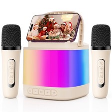 Mini Karaoke Machine for Kids, Portable Bluetooth Karaoke Speaker with 2 Wire...