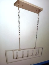 Uolfin 28 in. 5-Light Modern Antique Gold Linear Island Chandelier (A03973)