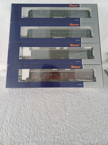 Roco Spur HO 74126 SBB Schweizerische Bundesbahnen Schnellzug 4 Wagen Set Ep III  | Zustand: Used