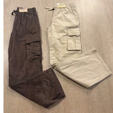 Thereabouts Boys Pants Lot 10/12 Cargo Corduroy Brown & Khaki Relaxed Fit NEW