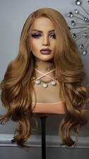 New Long Wavy Strawberry Amber Blonde Brown Lace Front Wig Auburn Hair Womens