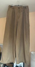 Madewell Women's Pants Camel color, Wide-Leg Twill Blend Pleated, size 12