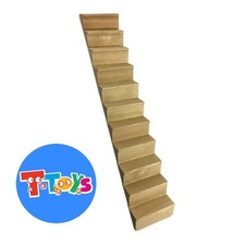 Dolls House Straight Staircase Unfinished Bare Wood Stairs DIY Builders Merchant