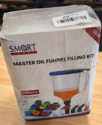 Smart Jerry Master Oil Funnel Filling Kit Universal Spill-Free with 12 Adapters