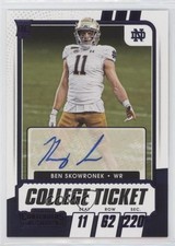 2021 Contenders Draft Picks College Game Ticket Purple Ben Skowronek Auto c6x