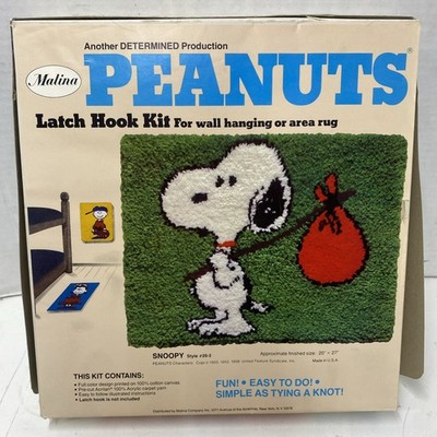 Vintage Malina Peanuts Snoopy Latch Hook Kit #26-3 Area Rug Vintage