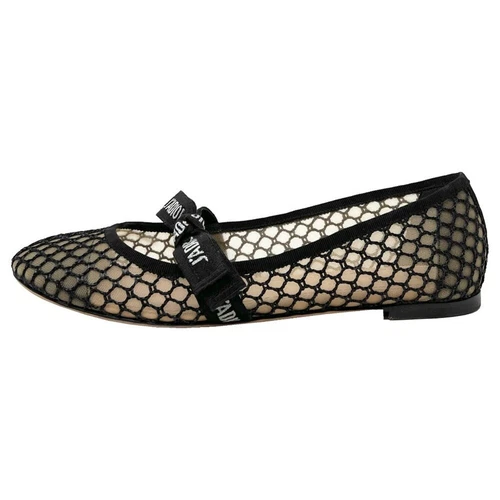 Ballerines noires Dior Miss J'Adior résille logo resille nœud taille EU 38,5
