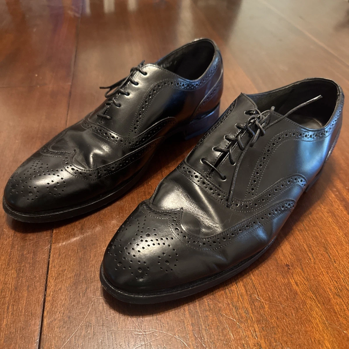 Stafford Black Wingtip Dress Shoes for Men for sale | eBay