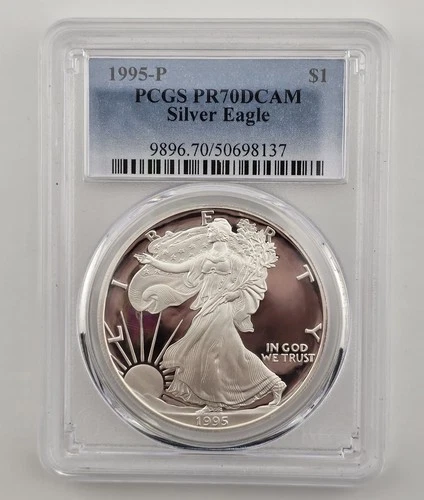 PR70 1995-P DCAM American Silver Eagle PCGS Blue Label