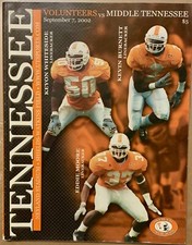 2002 - Tennessee Vols vs MTSU Football Program -Kelley Washington, Kevin Burnett
