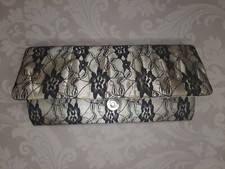Clutch satin Avon bag with silver colour chain