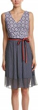 Donna Morgan 171671 Womens Sleeveless Wrap Front Dress Marine Navy Size 16