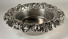 Vtg Arthur Court Wine Coaster Bowl Caddy Grape Leaves Vines Motif 80s