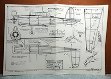 BLACKBURN SKUA BALSA FREE FLIGHT MODEL AIRPLANE PLANS 15" WINGSPAN