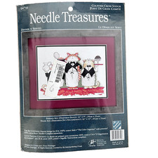 Needle Treasures Counted Cross Stitch kit, Dinner Is Served Cats Waiters 04710