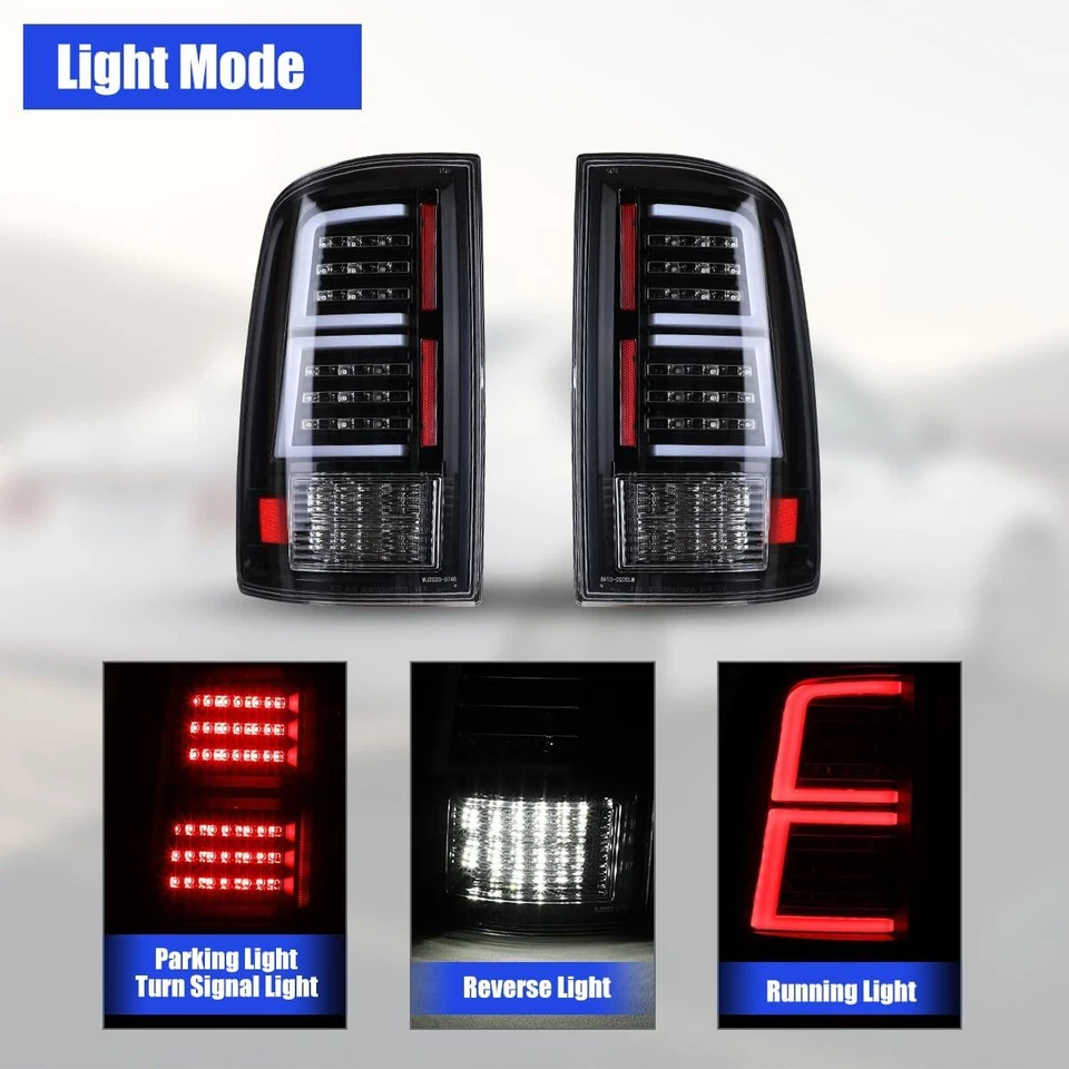 For 2019-2024 Ram 1500 Classic LED Tail Lights Clear Brake Rear Lamps Left+Right Foto 2 de 4