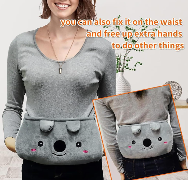 Plush Refillable Hot Water Bottle Belt, Hot Water Bottle with Waist
